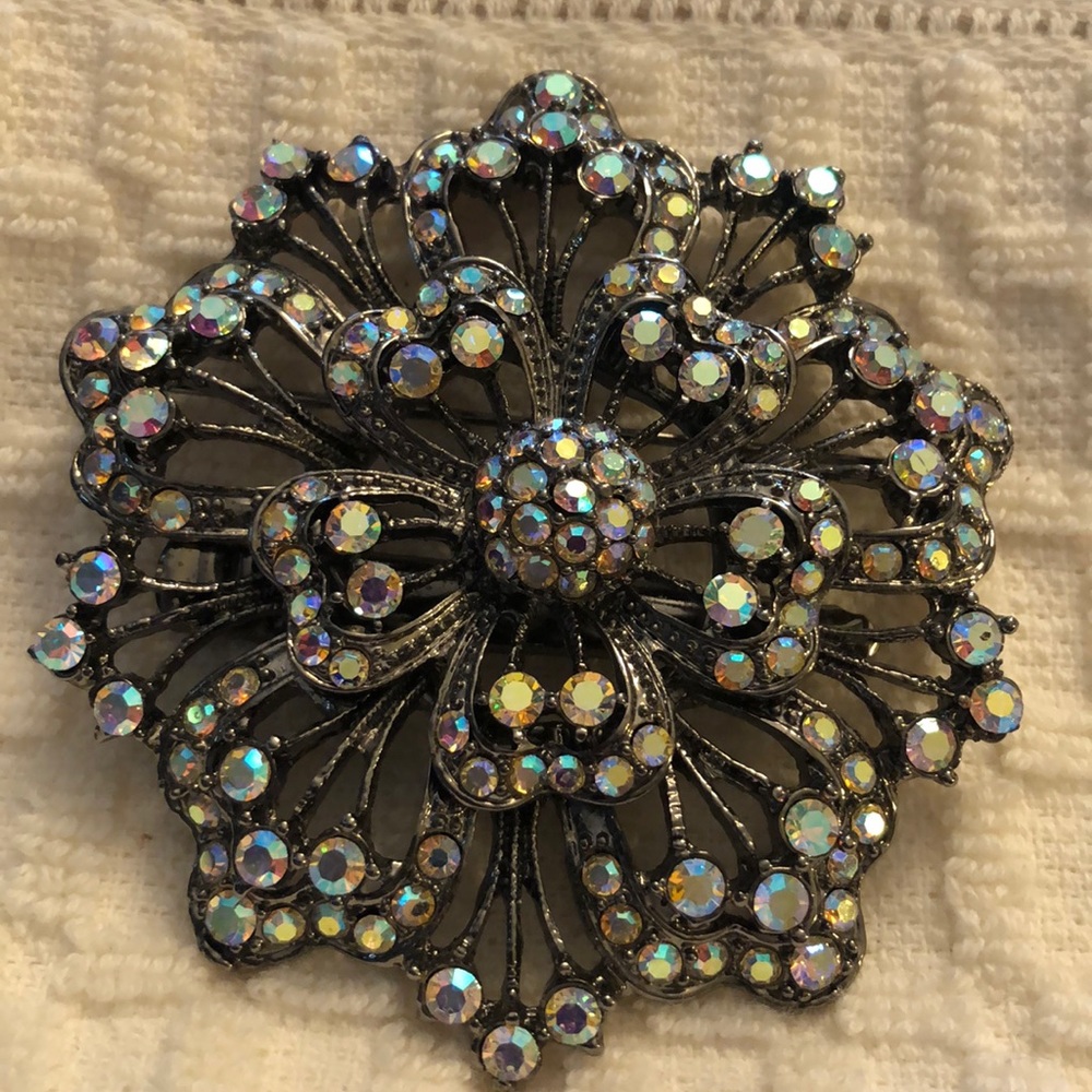 Crystal antique brooch